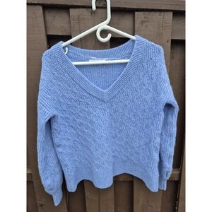 Reitmans Womens Sweater Light Blue Soft Long Sleeve V Neck Size S‎ EUC